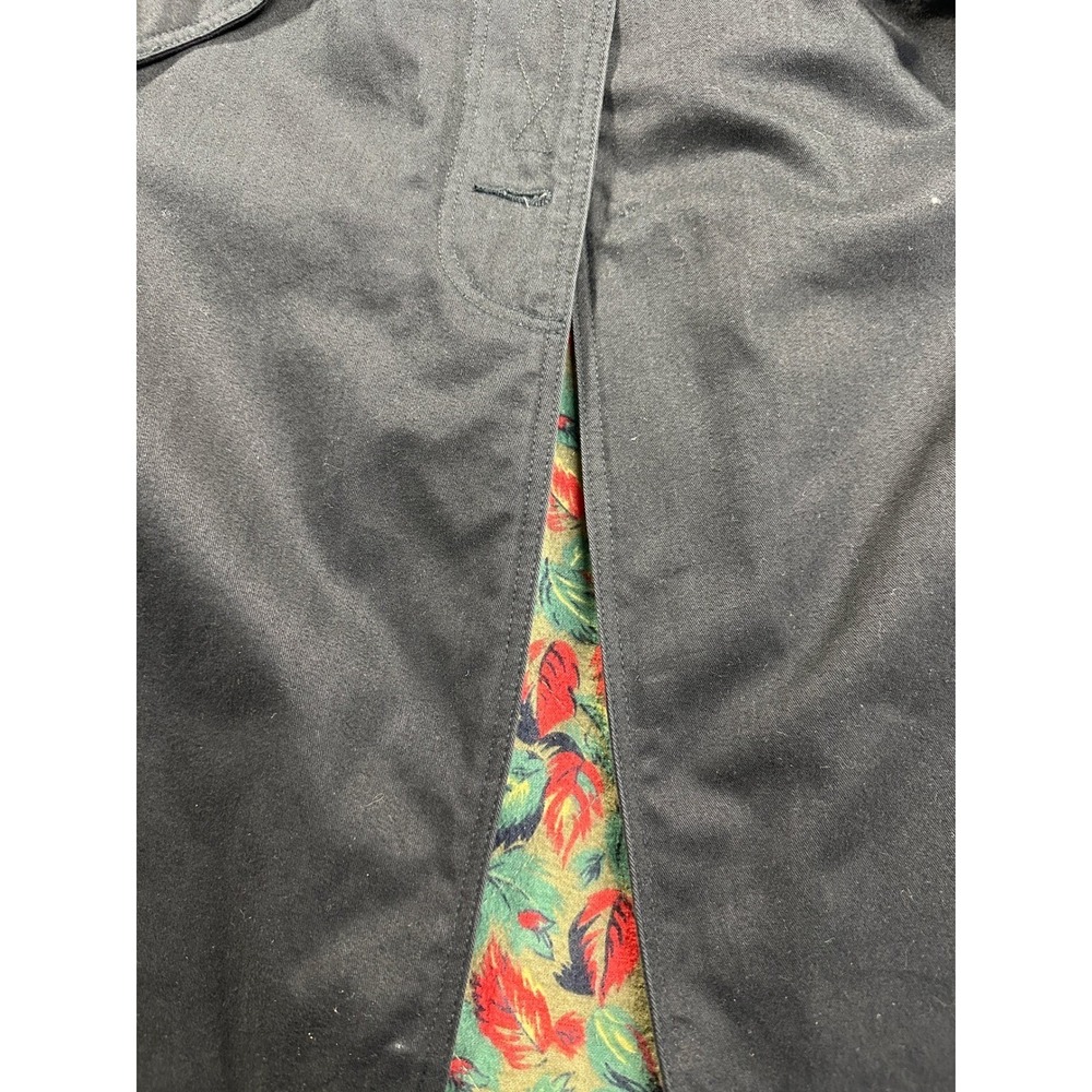 Vtg Red Pepper Action Wear Duster Coat S Black Floral Lined Boho Retro Jacket - Picture 16 of 16